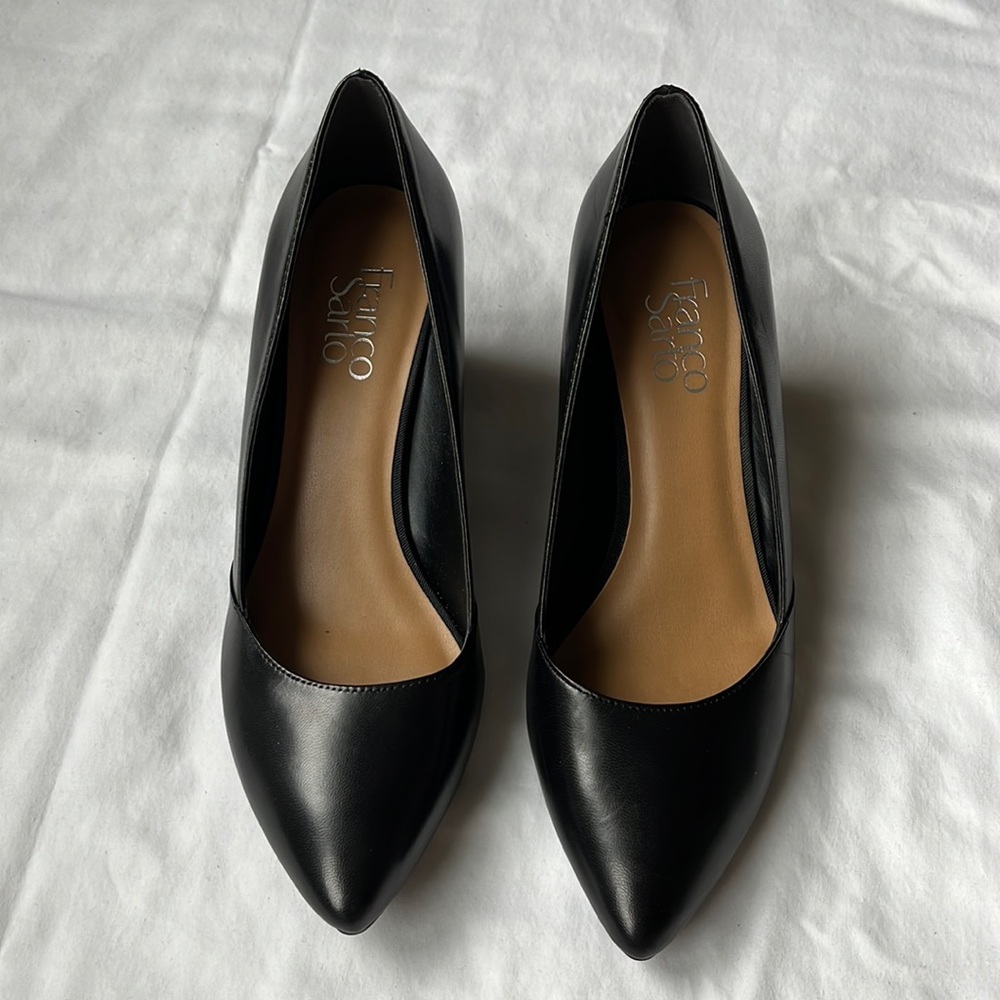 Black Low Wedge Heels